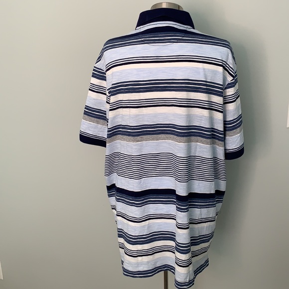 CREMIEUX NWT MEN’S BLUE WHITE STRIPED POLO SIZE XL - Picture 4 of 6